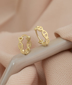 925 Sterling Silver Curb Chain Huggie