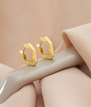 925 Sterling Silver Modern V Shaped Hoop Earrings