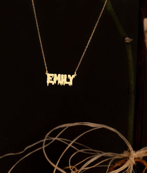 925 Sterling Silver Personalized Melting Name Necklace