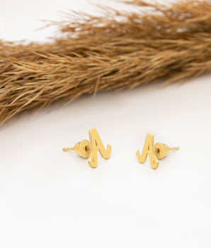 925 Sterling Silver Initial Earrings