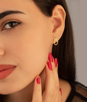 925 Sterling Silver Hand of Fatima Earrings