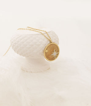 925 Sterling Silver Enamel North Star Necklace