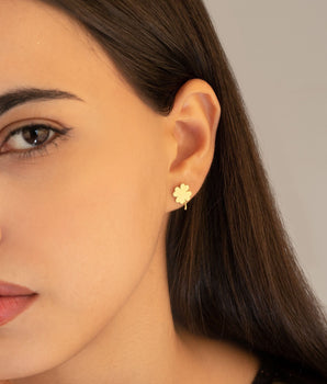 925 Sterling Silver Four Leaf Clover Earring