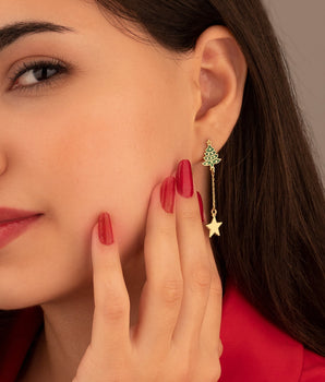 925 Sterling Silver Christmas Tree Dangle and Drop Earrings