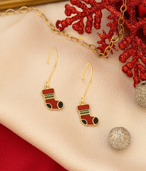 925 Sterling Silver Christmas Stocking Earrings