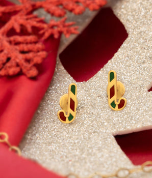 925 Sterling Silver Candy Cane Earrings