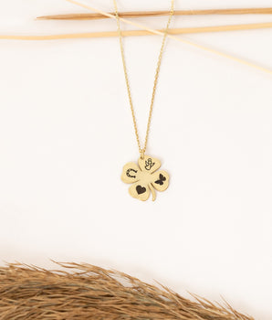 925 Sterling Silver Four Leaf Clover Necklace