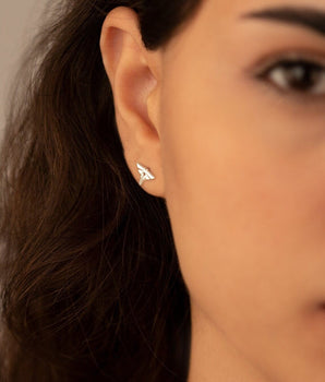 14K Solid Gold Firefly Stud Earrings