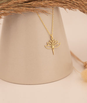 925 Sterling Silver Lotus Flower Necklace