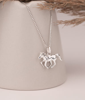 925 Sterling Silver Horse Necklace