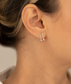 925 Sterling Silver Horseshoe Stud Earrings